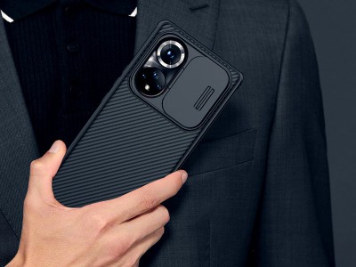 Nillkin CamShield Pro (�ierny) - Plastov� kryt (obal) s ochranou kamery na Honor 50 Pro