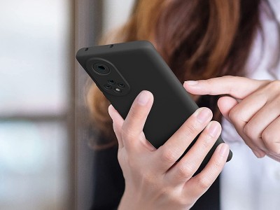 Matte TPU Black - Ochrann� kryt s ochranou kamery pre Honor 50 (�ierny)