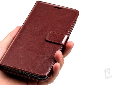 Elegance Stand Wallet Brown (hned) - Peaenkov puzdro na Honor 9X / Huawei P Smart Z