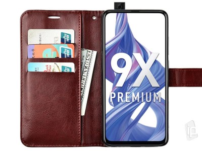 Elegance Stand Wallet Brown (hned) - Peaenkov puzdro na Honor 9X / Huawei P Smart Z