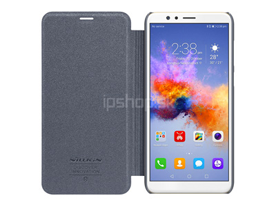 Luxusn� Sparkle Flip puzdro Grey (�ed�) pre Honor 7X **AKCIA!!