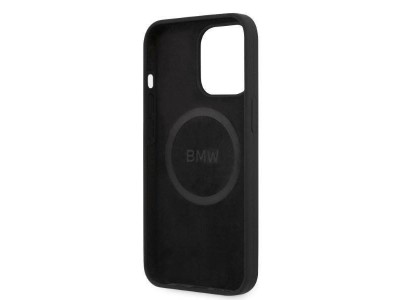 BMW Fashion Cover  Luxusn ochrann kryt pre IPHONE 13 PRO Signature Logo MagSafe (BMHMP13LSLBLBK) black (ierna)