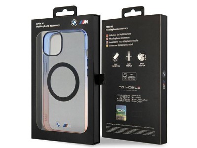 BMW Fashion Cover  Luxusn ochrann kryt pro IPHONE 14 Gradient Bumper MagSafe (BMHMP14SHTGE) gray (ed)