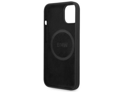 BMW Fashion Cover  Luxusn ochrann kryt pre IPHONE 14 PLUS Signature Logo Magsafe black (ierna)