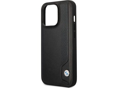 BMW Fashion Cover  Luxusn ochrann kryt pre IPHONE 14 PRO MAX Leather Blue Dots (BMHCP14X22RBDK) black (ierna)