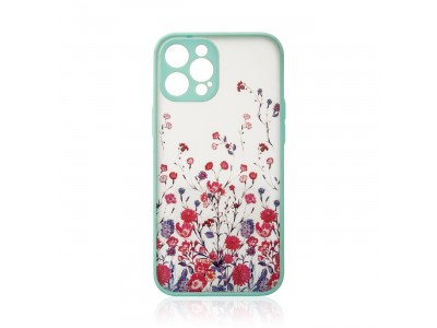 Design Floral Case (modr) - Dizajnov kvetinov kryt (obal) pre iPhone 13 Pro Max