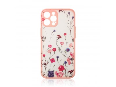 Design Floral Case (růžová) - Dizajnový kvetinový kryt (obal) pro iPhone 13 Pro