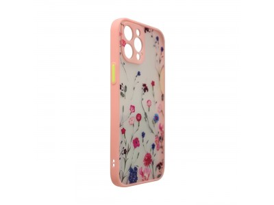 Design Floral Case (ru�ov�) - Dizajnov� kvetinov� kryt (obal) pre iPhone 13 Pro