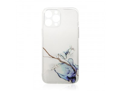 Design Marble Case (modr) - Dizajnov priesvitn mramorov kryt (obal) pro iPhone 13 Pro