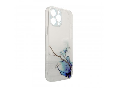 Design Marble Case (modr) - Dizajnov priesvitn mramorov kryt (obal) pre iPhone 13 Pro