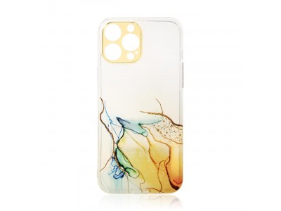 Design Marble Case (oranžová) - Dizajnový priesvitný mramorový kryt (obal) pre iPhone 13 Pro