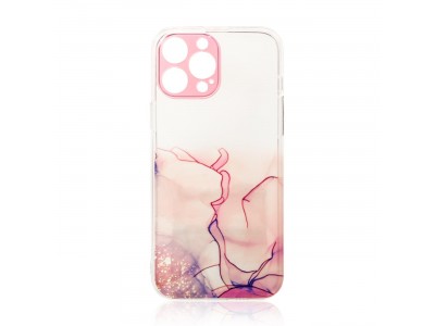 Design Marble Case (ružová) - Dizajnový priesvitný mramorový kryt (obal) pre iPhone 13 Pro