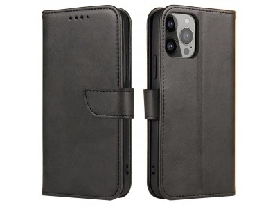 Elegance Stand Wallet II (čierna) - Peňaženkové puzdro pre Xiaomi 13 Lite