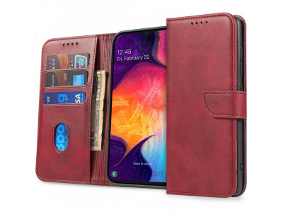 Elegance Stand Wallet II (červená) - Peňaženkové puzdro pre Motorola Moto G14