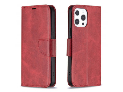 Elegance Stand Wallet II (červená) - Peňaženkové puzdro pre Motorola Moto G9 Play