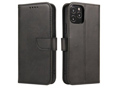 Elegance Stand Wallet II (čierne) - Peňaženkové puzdro pre Huawei P40 Lite E