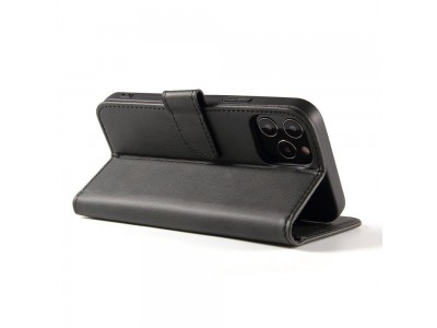 Elegance Stand Wallet II (ierne) - Peaenkov puzdro pre Huawei Y6p