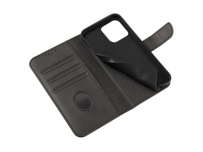Elegance Stand Wallet II (ierne) - Peaenkov puzdro pre iPhone 14 Pro Max