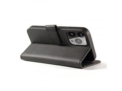 Elegance Stand Wallet II (ierne) - Peaenkov puzdro pre iPhone 14 Pro