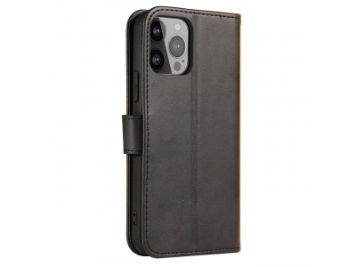 Elegance Stand Wallet II (�ierne) - Pe�a�enkov� puzdro pre iPhone 14 Pro