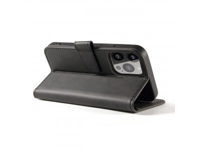 Elegance Stand Wallet II (ierne) - Peaenkov puzdro pre Motorola Moto G32