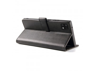 Elegance Stand Wallet II (ierne) - Peaenkov puzdro pre Samsung Galaxy A22 5G