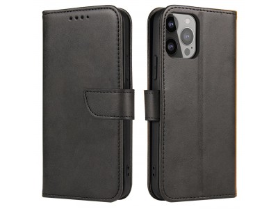 Elegance Stand Wallet II (ierne) - Peaenkov puzdro pre Xiaomi Redmi A1