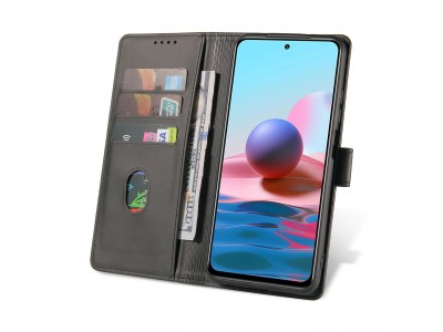 Elegance Stand Wallet II (�ierne) - Pe�a�enkov� puzdro pre Xiaomi Redmi Note 10 5G