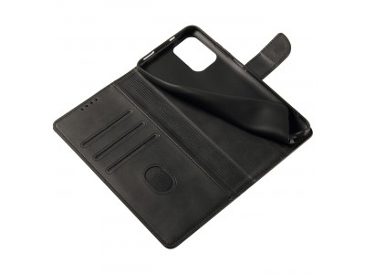 Elegance Stand Wallet II (ierne) - Peaenkov puzdro pre Xiaomi Redmi Note 10 5G
