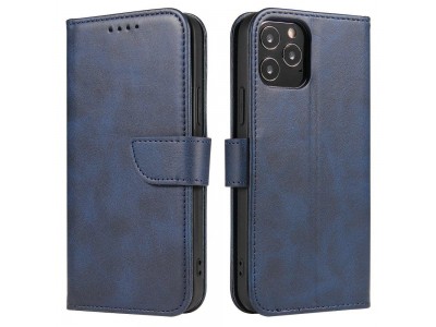 Elegance Stand Wallet II (modré) - Peňaženkové puzdro pre Huawei Y6p