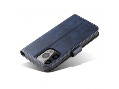 Elegance Stand Wallet II (modr�) - Pe�a�enkov� puzdro pre iPhone 14 Pro