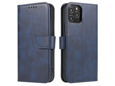 Elegance Stand Wallet II (modré) - Peňaženkové puzdro pre Xiaomi Poco M4 Pro 5G