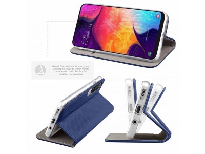 Elegance Stand Wallet II (Navy blue) - Peaenkov puzdro pre Samsung Galaxy J4+ 2018