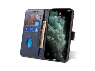 Elegance Stand Wallet II (Navy modrá) - Peňaženkové puzdro pre Apple iPhone 15 Pro Max