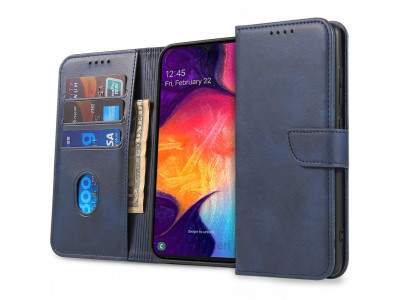 Elegance Stand Wallet II (Navy modrá) - Peňaženkové puzdro pre Xiaomi Redmi Note 10 Pro