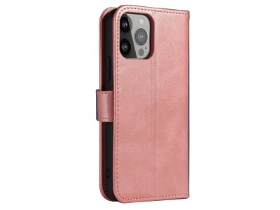 Elegance Stand Wallet II (ru�ov�) - Pe�a�enkov� puzdro pre iPhone 15 Pro Max