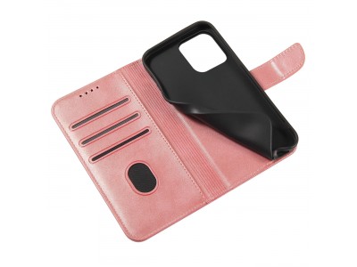 Elegance Stand Wallet II (ru�ov�) - Pe�a�enkov� puzdro pre iPhone 15 Pro Max