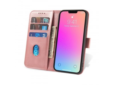 Elegance Stand Wallet II (ru�ov�) - Pe�a�enkov� puzdro pre iPhone 15 Pro Max