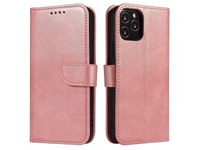 Elegance Stand Wallet II (ružové) - Peňaženkové puzdro pre Xiaomi Poco M4 Pro 5G