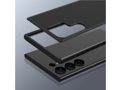 Exclusive SHIELD (ierna) - Luxusn ochrann kryt (obal) pre Samsung Galaxy S23 Ultra