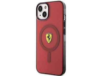 Ferrari Fashion Cover  Luxusn ochrann kryt pre IPHONE 14 Translucent Magsafe (FEHMP14SURKR) red (erven)