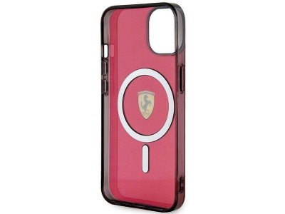 Ferrari Fashion Cover – Luxusný ochranný kryt pre IPHONE 14 Translucent Magsafe (FEHMP14SURKR) red (červená)