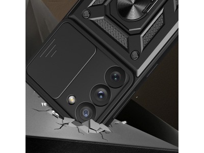 Fusion Ring Camshield II  Ochrann kryt s ochranou kamery pre Samsung Galaxy S23+ (ruov)