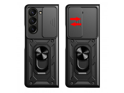 Fusion Ring Camshield II � Ochrann� kryt s ochranou kamery pre Hybrid Armor Camshield Case for Z Fold 5 5G - Black (�ierna)