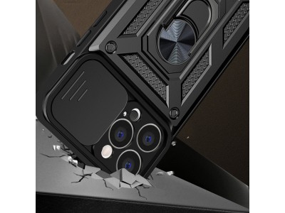Fusion Ring Camshield II  Ochrann kryt s ochranou kamery pre iPhone 13 (ierny)