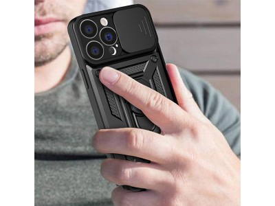 Fusion Ring Camshield II – Ochranný kryt s ochranou kamery pre iPhone 14 Pro (čierny)