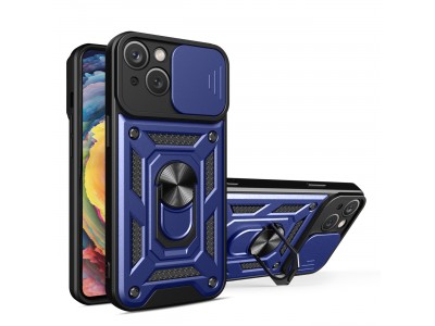 Fusion Ring Camshield II – Ochranný kryt s ochranou kamery pre iPhone 15 Plus (modrá)
