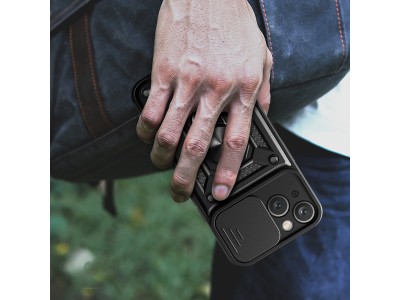 Fusion Ring Camshield II  Ochrann kryt s ochranou kamery pre iPhone 15 Plus (modr)