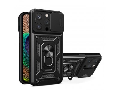 Fusion Ring Camshield II – Ochranný kryt s ochranou kamery pre iPhone 15 Pro (čierna)