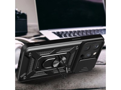 Fusion Ring Camshield II � Ochrann� kryt s ochranou kamery pre iPhone 15 Pro Max (�ierna)